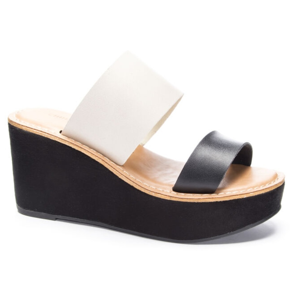 Chinese Laundry Ollie2 Wedge Sandal Black/Ivory